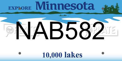 NAB582 Minnesota License Plate