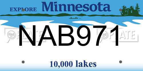 NAB971 Minnesota License Plate