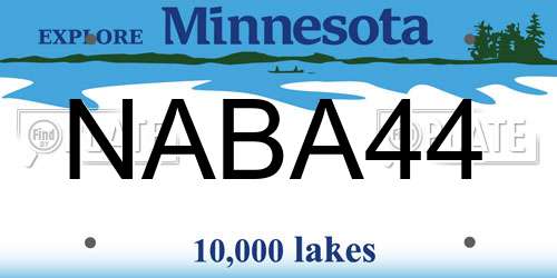 NABA44 Minnesota License Plate