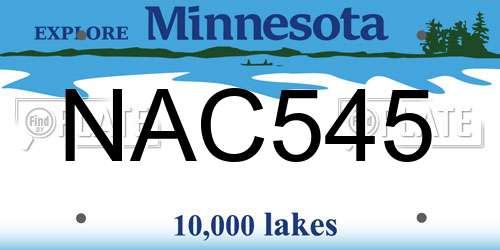 NAC545 Minnesota License Plate