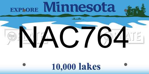 NAC764 Minnesota License Plate