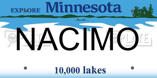 NACIMO Minnesota License Plate