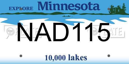 NAD115 Minnesota License Plate