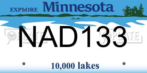 NAD133 Minnesota License Plate