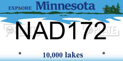 NAD172 Minnesota License Plate