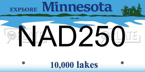 NAD250 Minnesota License Plate