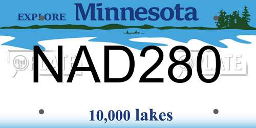 NAD280 Minnesota License Plate