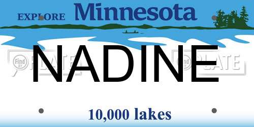 NADINE Minnesota License Plate
