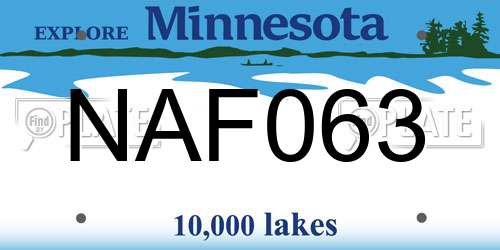 NAF063 Minnesota License Plate