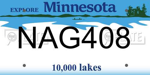 NAG408 Minnesota License Plate