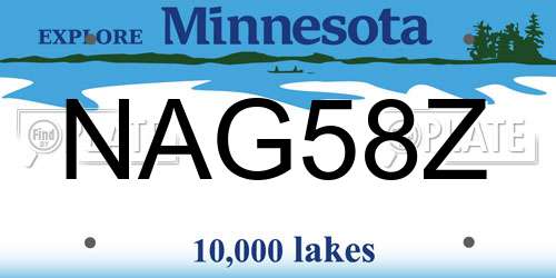 NAG58Z Minnesota License Plate