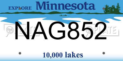 NAG852 Minnesota License Plate