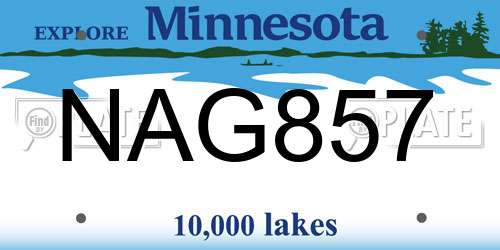 NAG857 Minnesota License Plate