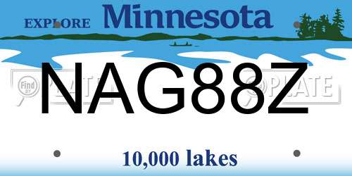 NAG88Z Minnesota License Plate