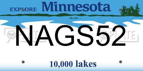 NAGS52 Minnesota License Plate