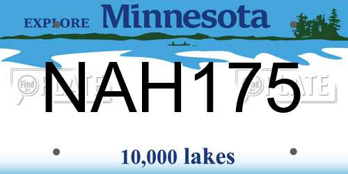 NAH175 Minnesota License Plate