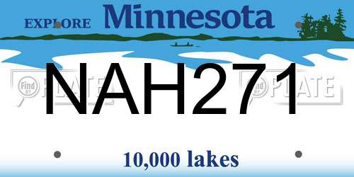 NAH271 Minnesota License Plate