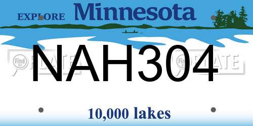 NAH304 Minnesota License Plate