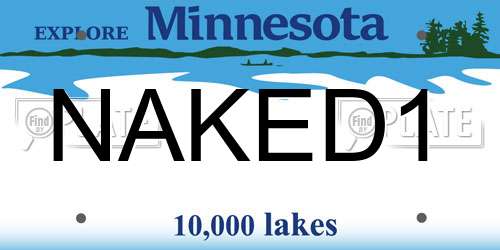 NAKED1 Minnesota License Plate