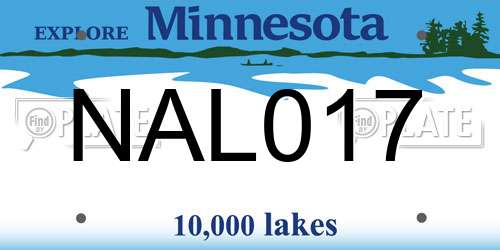 NAL017 Minnesota License Plate