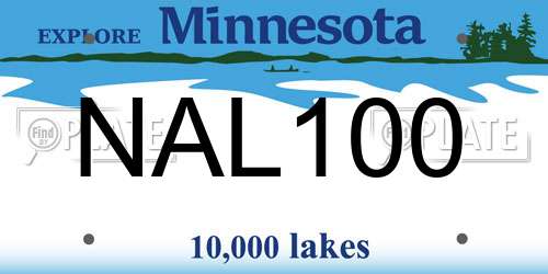 NAL100 Minnesota License Plate