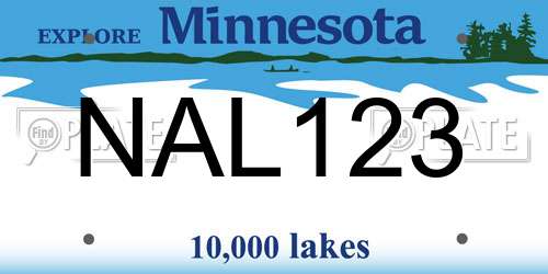 NAL123 Minnesota License Plate