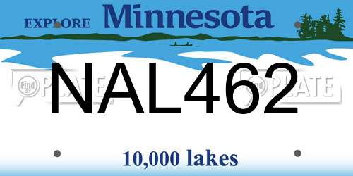 NAL462 Minnesota License Plate
