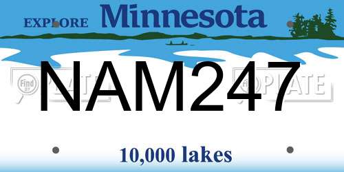 NAM247 Minnesota License Plate