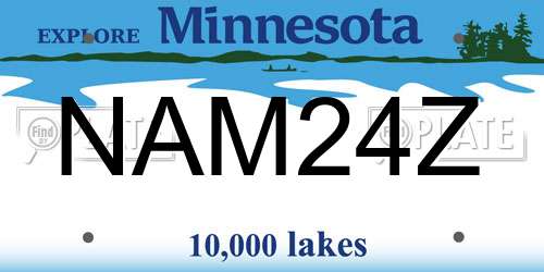 NAM24Z Minnesota License Plate