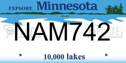 NAM742 Minnesota License Plate