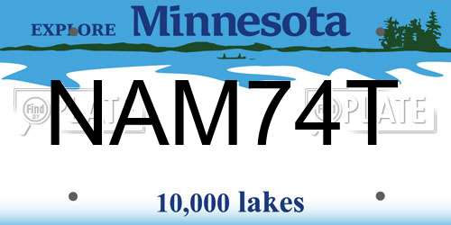 NAM74T Minnesota License Plate