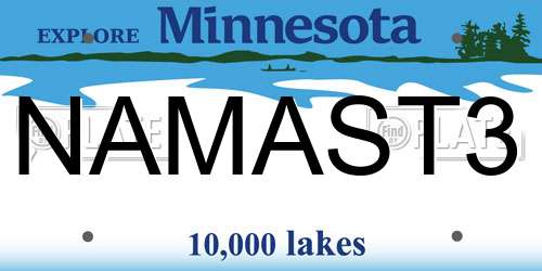 NAMAST3 Minnesota License Plate