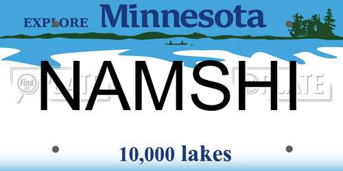 NAMSHI Minnesota License Plate