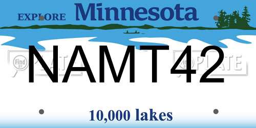NAMT42 Minnesota License Plate
