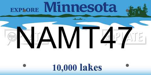NAMT47 Minnesota License Plate