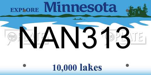 NAN313 Minnesota License Plate