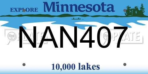 NAN407 Minnesota License Plate
