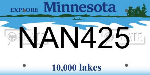 NAN425 Minnesota License Plate