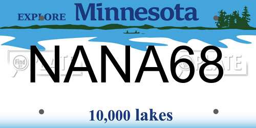 NANA68 Minnesota License Plate