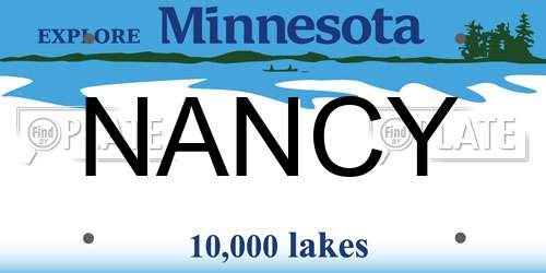 NANCY Minnesota License Plate