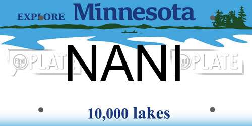 NANI Minnesota License Plate