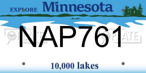 NAP761 Minnesota License Plate