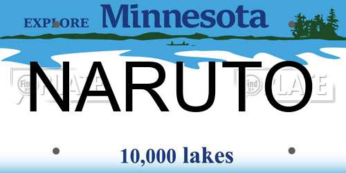 NARUTO Minnesota License Plate
