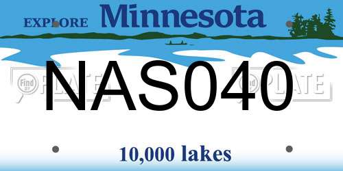 NAS040 Minnesota License Plate