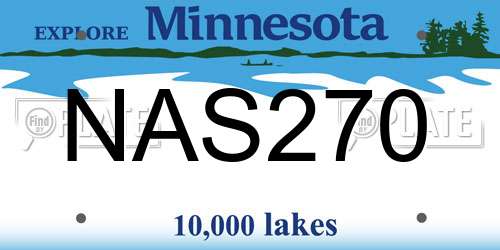 NAS270 Minnesota License Plate