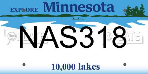 NAS318 Minnesota License Plate