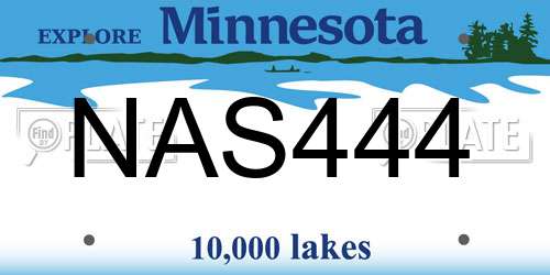 NAS444 Minnesota License Plate