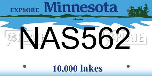 NAS562 Minnesota License Plate