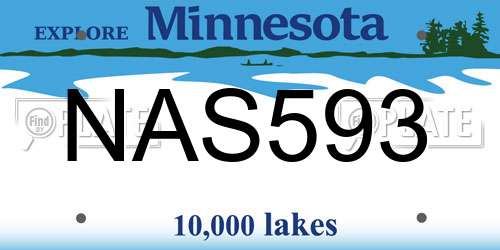 NAS593 Minnesota License Plate