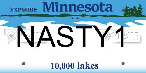 NASTY1 Minnesota License Plate